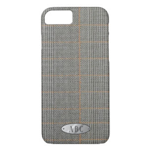Personalised Mens Grey tweed Look Phonecase Case-Mate iPhone Case