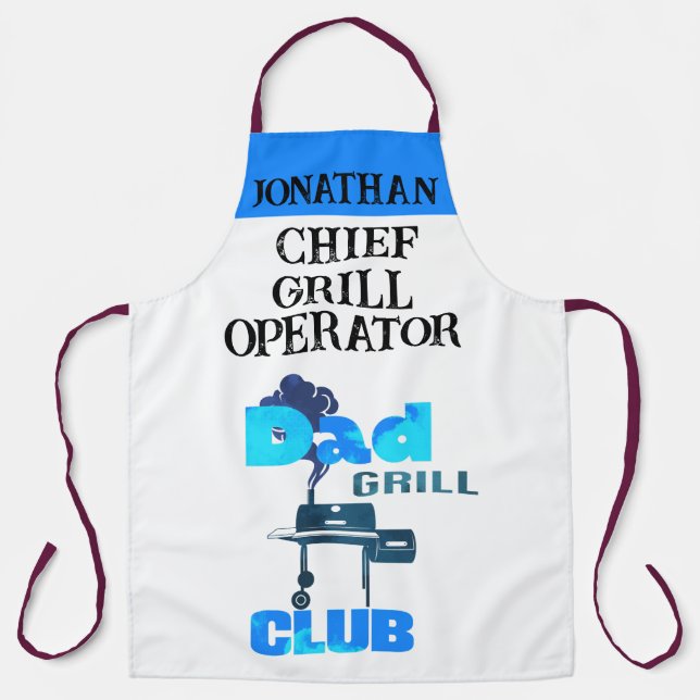 Personalised Mens Grilling Apron For Dad  (Front)