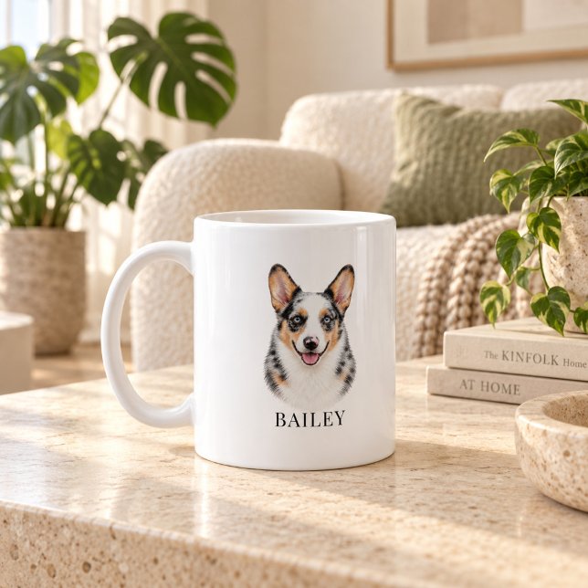 Personalised Merle Corgi Mug (Creator Uploaded)