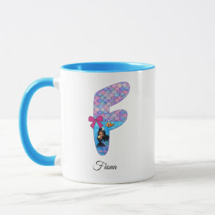 Personalised Mermaid Alphabet Letter F Mug