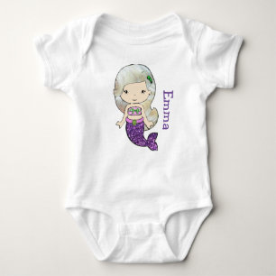 Personalised Mermaid Baby One Piece Tshirt