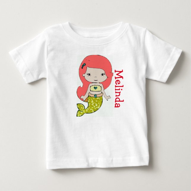 Personalised Mermaid Baby One Piece Tshirt (Front)