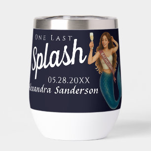 personalised mermaid bachelorette wine glass
