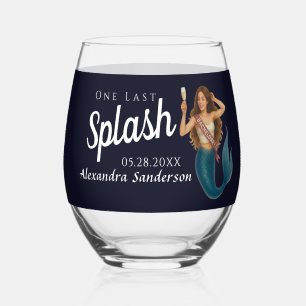 personalised mermaid bachelorette wine glass
