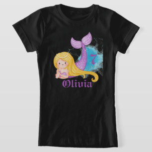 Personalised mermaid birthday girl T-Shirt