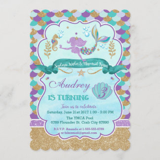 Personalised Mermaid Birthday Party Invitation