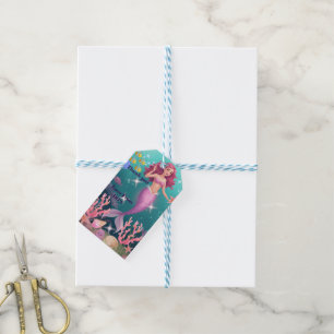 Personalised Mermaid Birthday Party Invitation Gift Tags