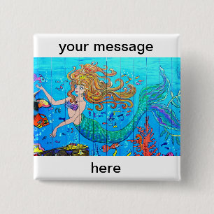 personalised mermaid button