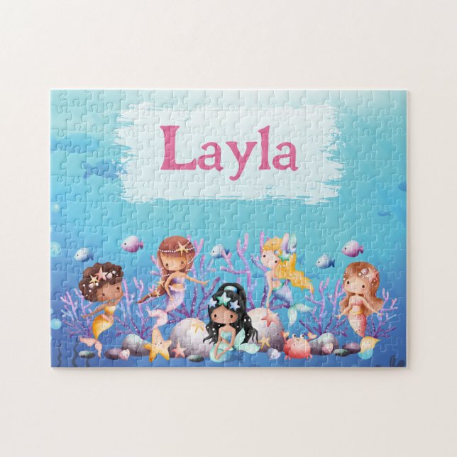 Personalised Mermaid Child Name Puzzle  (Horizontal)