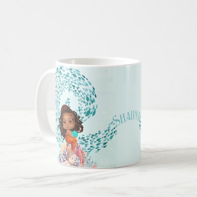 Personalised Mermaid  Coffee Mug (Front Left)