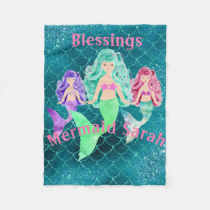 Personalised Mermaid Fleece Blanket