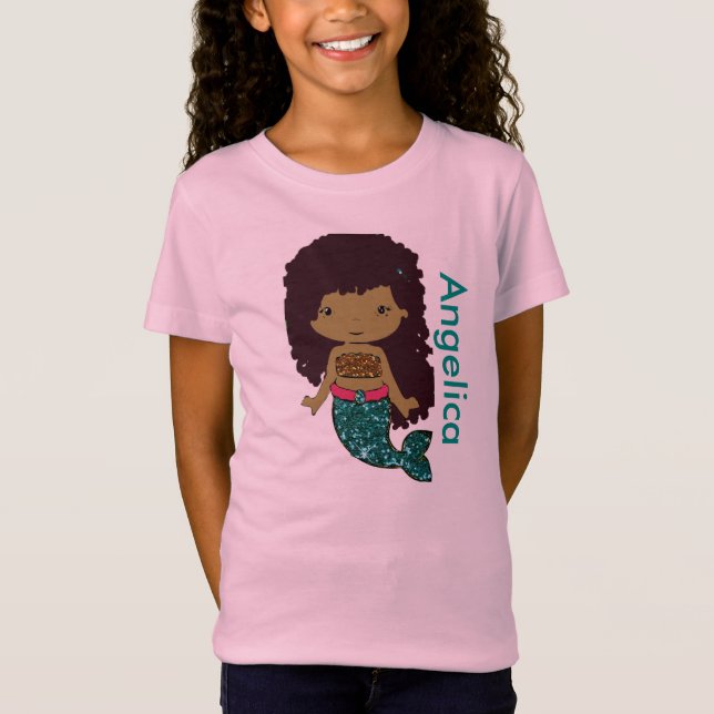 Personalised Mermaid Girl's shirt (Front)