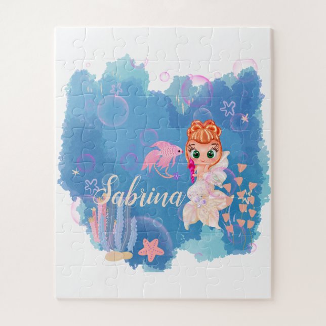 Personalised Mermaid  Jigsaw Puzzle (Vertical)