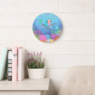 Personalised Mermaid  Large Clock