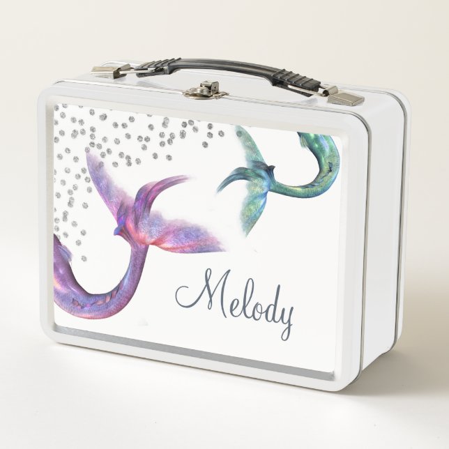 Personalised Mermaid Metal Lunch Box (Front)