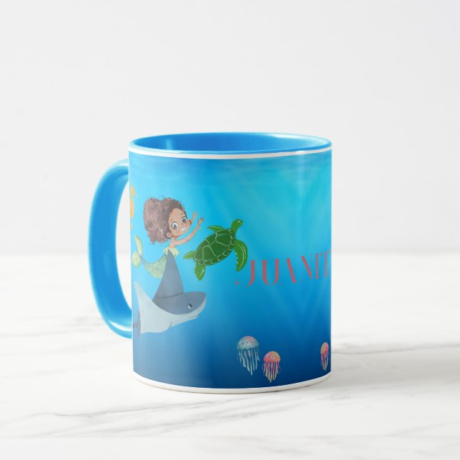 Personalised Mermaid  Mug (Front Left)