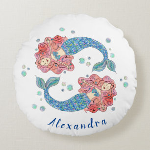 Personalised Mermaid Round cushion