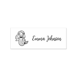 Personalised Mermaid Rubber Stamp
