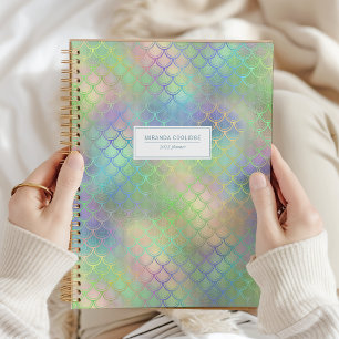 Personalised Mermaid Scales Rainbow Shimmer 2024 Planner