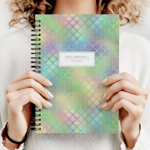 Personalised Mermaid Scales Rainbow Shimmer 2025 Planner