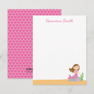 Personalised Mermaid Stationery Card