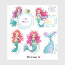 Personalised Mermaid Underwater Name Labels 