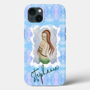 Personalised Mermaid Watercolor Original Art iPhone 13 Case