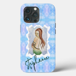 Personalised Mermaid Watercolor Original Art iPhone 13 Pro Case