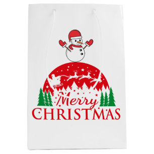 Personalised Merry and Bright Christmas Medium Gift Bag