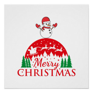 Personalised Merry and Bright Christmas Poster
