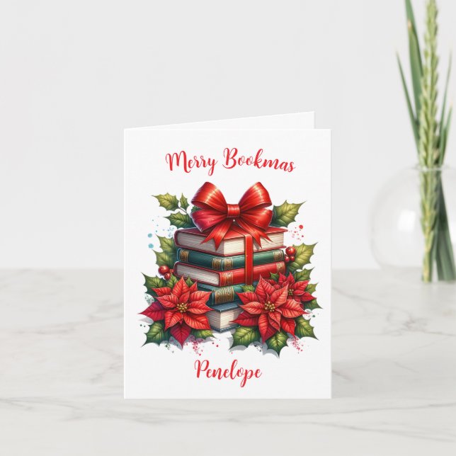 Personalised Merry Bookmas Card (Front)