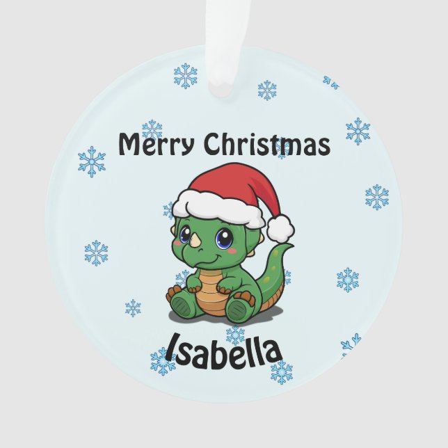Personalised Merry Christmas Acrylic Ornament (Front)