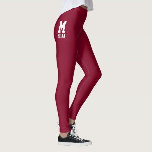 Personalised Merry Christmas Burgundy White Classy Leggings