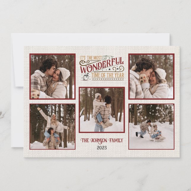 Personalised Merry Christmas Card with Photos (Front)