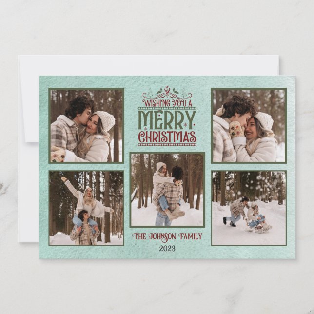 Personalised Merry Christmas Card with Photos (Front)