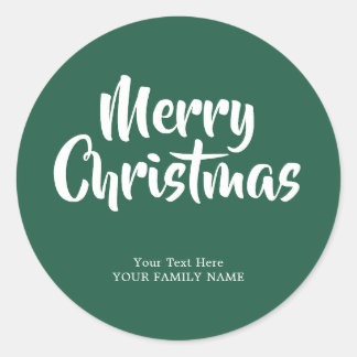 Personalised Merry christmas Classic Round Sticker