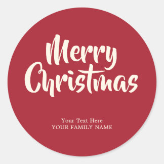 Personalised Merry christmas Classic Round Sticker