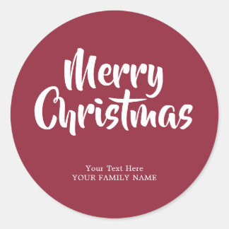 Personalised Merry christmas Classic Round Sticker