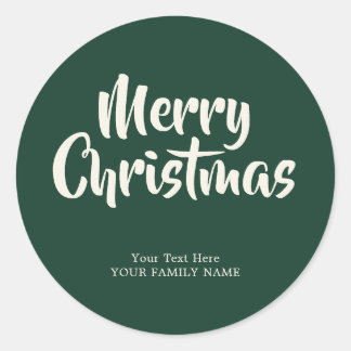 Personalised Merry christmas Classic Round Sticker