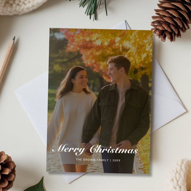 Personalised Merry Christmas Couple Greeting Holiday Card (Creator Uploaded)