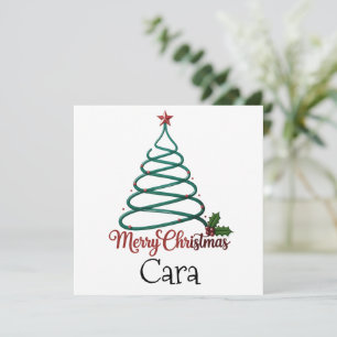 Personalised Merry Christmas Custom Name Gift For  Holiday Card