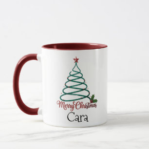 Personalised Merry Christmas Custom Name Gift For Mug
