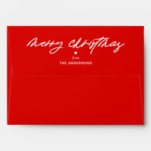 Personalised Merry Christmas Custom Name Red Envelope