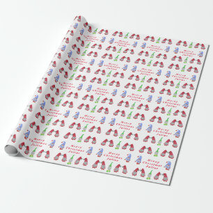 Personalised Merry Christmas Cute Gnomes Holiday  Wrapping Paper