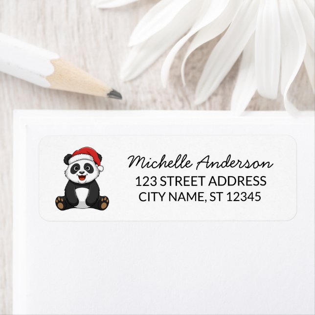 Personalised Merry Christmas Cute Panda Bear       (Insitu)