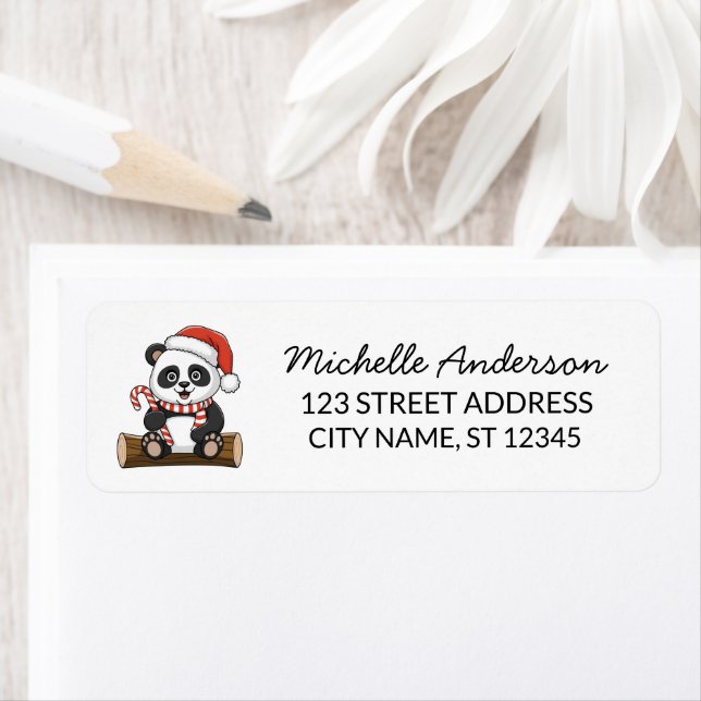 Personalised Merry Christmas Cute Panda Bear       (Insitu)