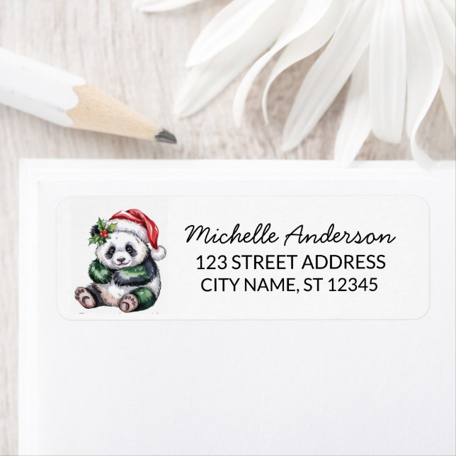 Personalised Merry Christmas Cute Panda Bear       (Insitu)