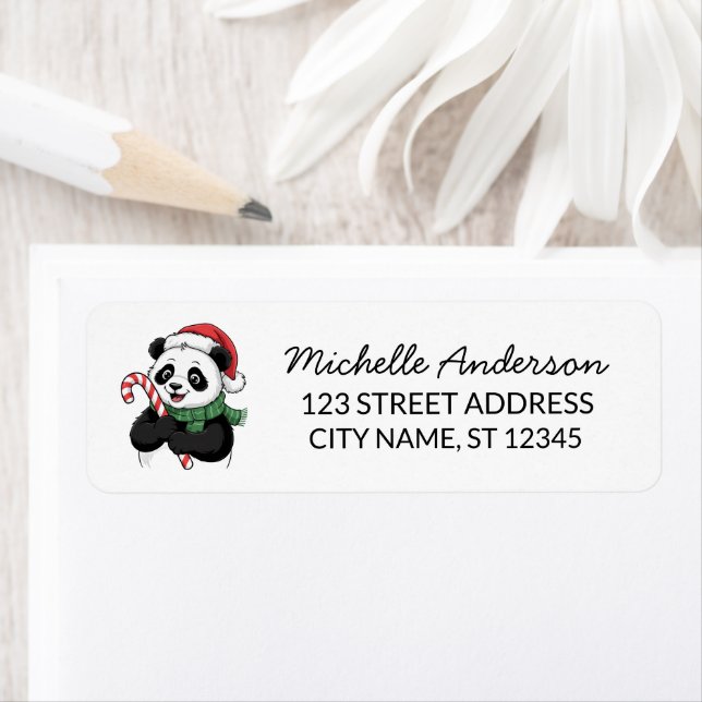 Personalised Merry Christmas Cute Panda Bear       (Insitu)
