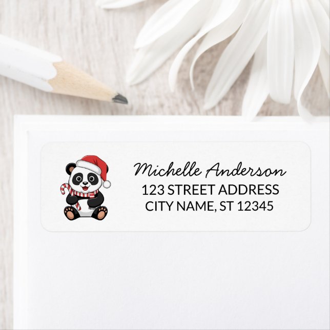 Personalised Merry Christmas Cute Panda Bear       (Insitu)