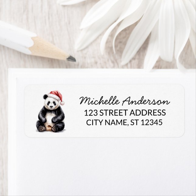 Personalised Merry Christmas Cute Panda Bear       (Insitu)